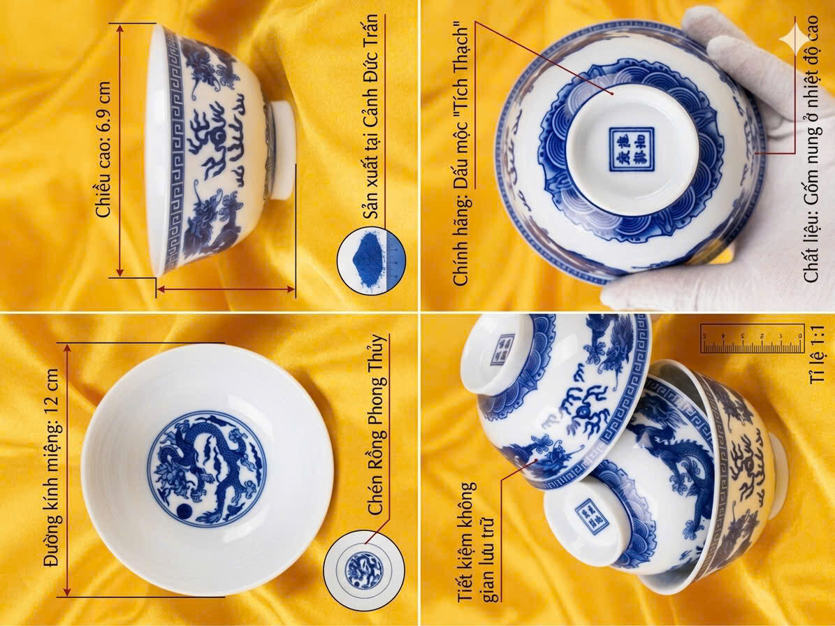 chén cơm sứ xương